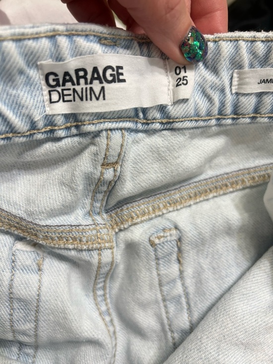 Garage Denim Light Wash Jambe Wide Leg Jeans Distressed High Rise Size 25 - Picture 3 of 5